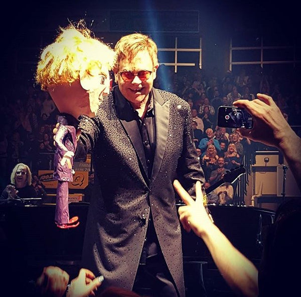 Sir Elton John with his custom pinata